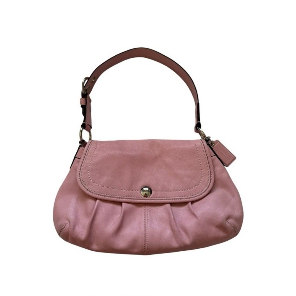 Coach Baby Pink Y2K Soho Pleated Flap Shoulder Bag Silver Hardware - Picture 12 of 15